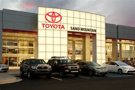 Sand mountain toyota albertville al - Sand Mountain Toyota. Open Today! Sales: 8:30am-6pm Open Today! ... 567-9892. 9167 Us Highway 431, Albertville, AL 35950 . SmartPath. Learn More; Home; New. View All New Vehicles; Toyota App; ToyotaCare; Toyoguard Platinum; Value Your Trade ...